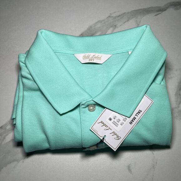 Men's Big & Tall Roundtree Yorke Gold Label Perfect Performance Polo Shirt 2XLT - Picture 11 of 11